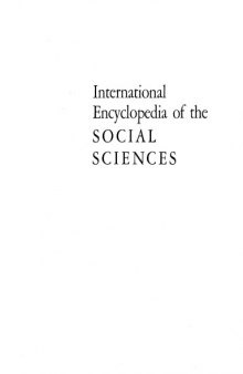 International encyclopedia of the social sciences volume 3