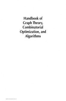 Handbook of graph theory, combinatorial optimization, and algorithms