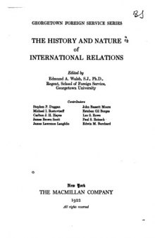 The history and nature of international relations 