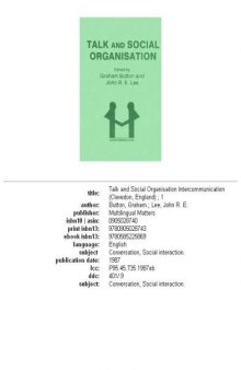 Talk and social organisation
