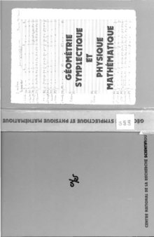 Géométrie Symplectique et Physique Mathématique, Aix-en-Provence, Juin 24-28 1974