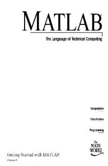 Matlab. The Language of Technical Computing (version 6)