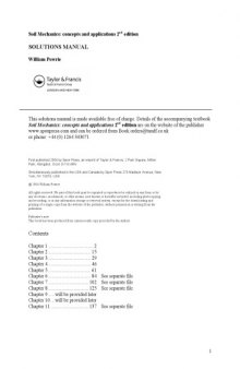 Soil Mechanics Solutions Manual, 2nd Edition