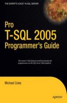 Pro T-SQL 2005 Programmer’s Guide