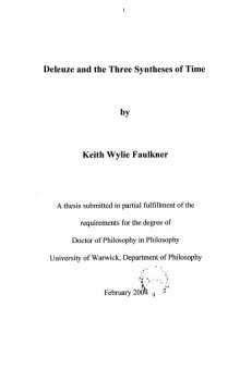 Deleuze and the Three Syntheses of Time