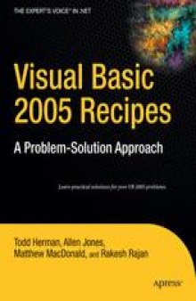 Visual Basic 2005 Recipes: A Problem-Solution Approach