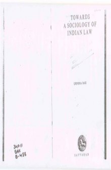 Towards A Sociology of Indian Law