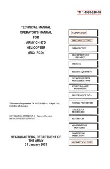 Technical, Operator's Manual - CH-47D Chinook Helicopter [TM 1-1520-240-10]