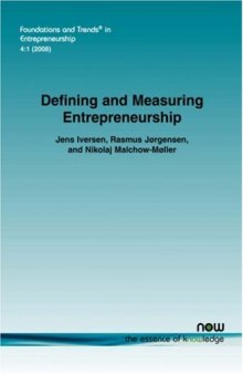Defining and Measuring Entrepreneurship (Foundations and Trends in Entrepreneurship)
