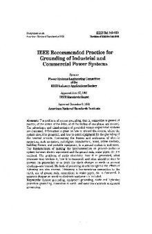 IEEE Std 142-1991 IEEE Recommended Practice for Grounding of Industrial and Commercial Power Systems