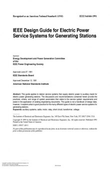 IEEE Std 666-1991, IEEE Design Guide for Electric Power Service Systems for Generating Stations