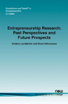 Entrepreneurship Research (Foundations and Trends in Entrepreneurship)
