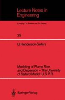 Modeling of Plume Rise and Dispersion — The University of Salford Model: U.S.P.R.
