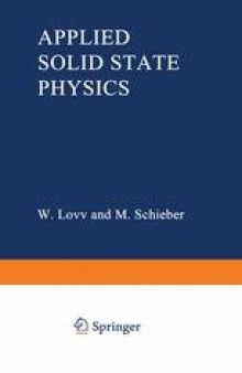 Applied Solid State Physics