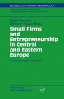 Small Firms and Entrepreneurship in Central and Eastern Europe: A Socio-Economic Perspective
