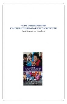 Social Entrepreneurship - Teaching Notes