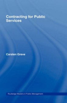 CONTRACTING FOR PUBLIC SERVICES (Routledge Masters in Public Management)