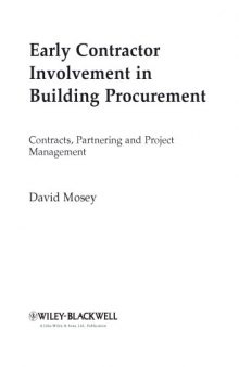 Early contractor involvement in building procurement : contracts, partnering and project management