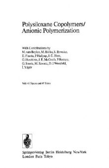 Polysiloxane Copolymers Anionic Polymerization