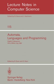 Automata, Languages and Programming: Eighth Colloquium Acre (Akko), Israel July 13–17, 1981