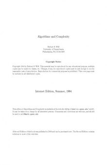 Algorithms and Complexity (Internet edition, 1994)