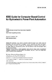 Ieee Guide For Computer-Based Control For Hydroelectric Power Plant Automation