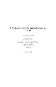 A Practical Approach to Signals, Systems, and Conrols