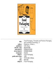 Food packaging: principles and practice