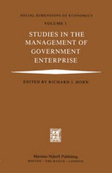 Studies in the Management of Government Enterprise
