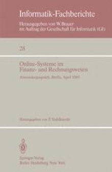 Online-Systeme im Finanz- und Rechnungswesen: Anwendergespräch Berlin, 29.–30. April 1980