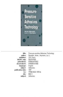 Pressure-sensitive adhesives technology