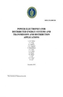 Power Electronics For Distributed Energy System And Transmission And Distribution Applications