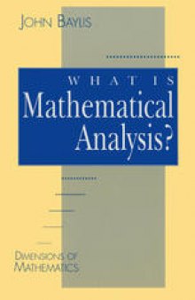 What is Mathematical Analysis?