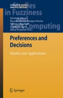 Preferences and Decisions: Models and Applications