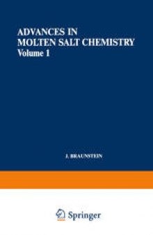 Advances in Molten Salt Chemistry: Volume 1