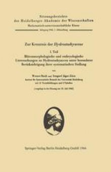 Zur Kenntnis der Hydrostachyaceae : Teil 1. Blütenmorphologische und embryologische Untersuchungen an Hydrostachyaceen unter besonderer Berücksichtigung ihrer systematischen Stellung