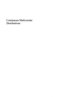 Continuous Multivariate Distributions: Models and Applications, Volume 1, Second Edition