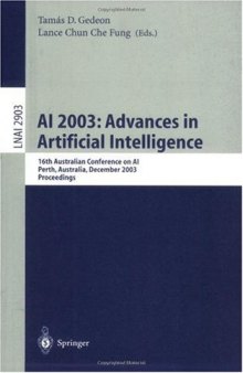 AI 2003: Advances in Artificial Intelligence: 16th Australian Conference on AI, Perth, Australia, December 3-5, 2003. Proceedings