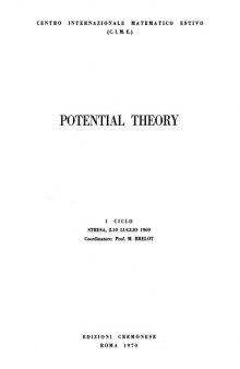 Potential Theory, C.I.M.E. 1969, Stresa