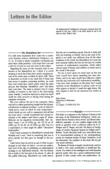 The Mathematical Intelligencer Vol 12 No 1, March 1990