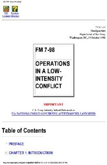 FM 7-98 Operations In A Low- Conflict