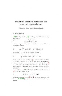 Foliations, associated reductions and lower and upper solutions