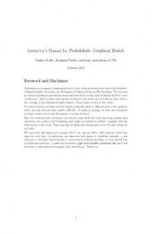 Instructor’s Manual for Probabilistic Graphical Models