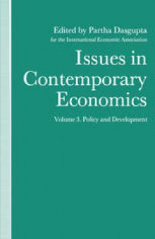 Issues in Contemporary Economics: Volume 3 Policy and Development