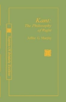 Kant: The Philosophy of Right (Reprints of Scholarly Excellence)