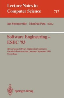Software Engineering — ESEC '93: 4th European Software Engineering Conference Garmisch-Partenkirchen, Germany September 13–17, 1993 Proceedings