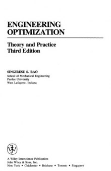 Engineering Optimization: Theory and Practice, 3rd Edition