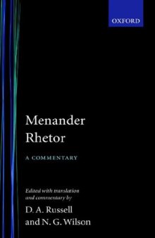 Menander Rhetor. A Commentary  