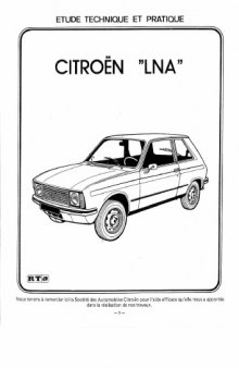 Revue Technique Automobile - Citroën LNA 2 cylindres 652 cm3 (1976-1982)