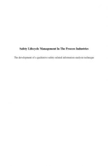 Safety Lifecycle Management In The Process Industries  